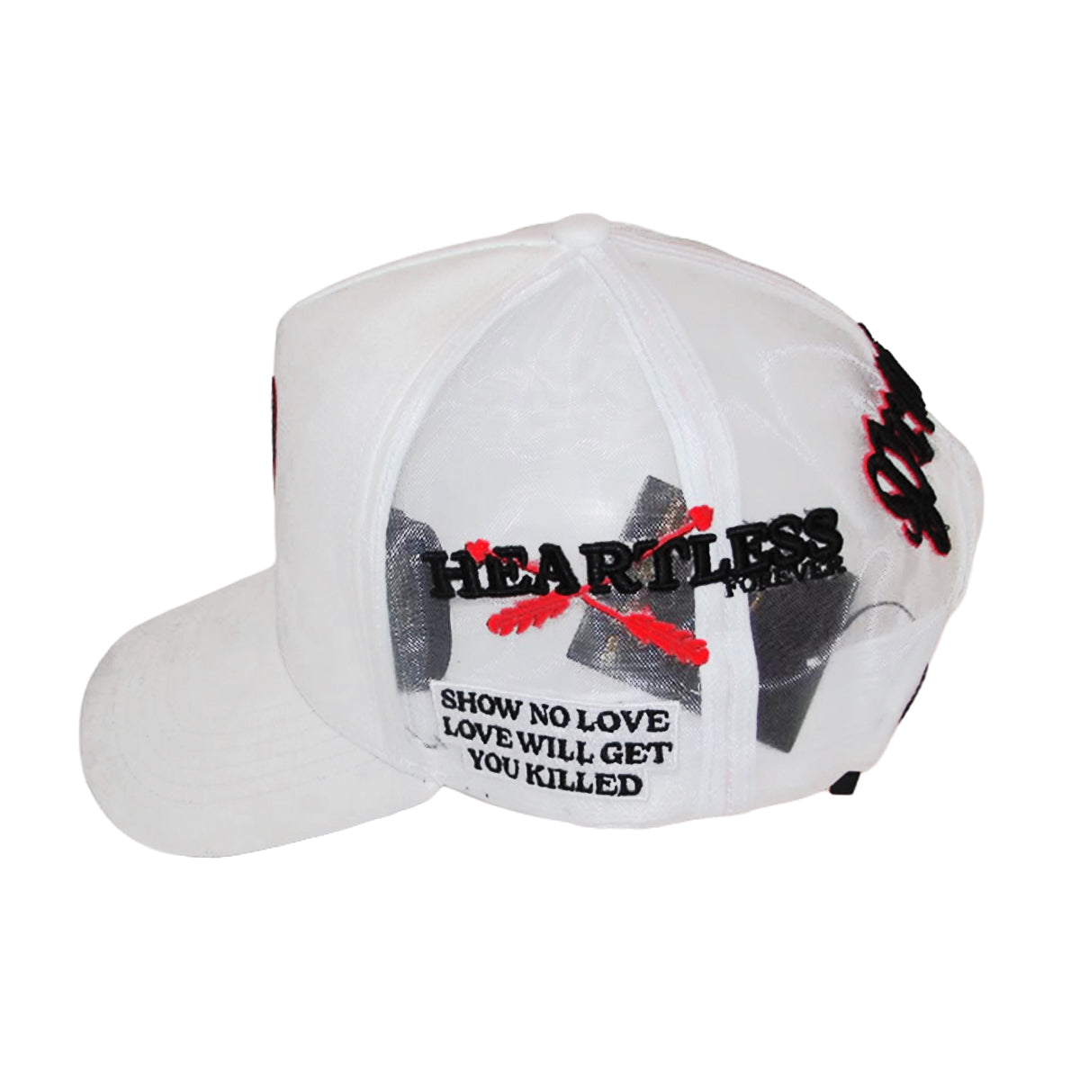 Premium Milano Unisex Never Loved You Trucker Hat 2619 White/Red/Black
