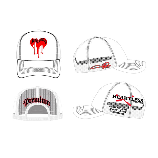 Premium Milano Unisex Never Loved You Trucker Hat 2619 White/Red/Black