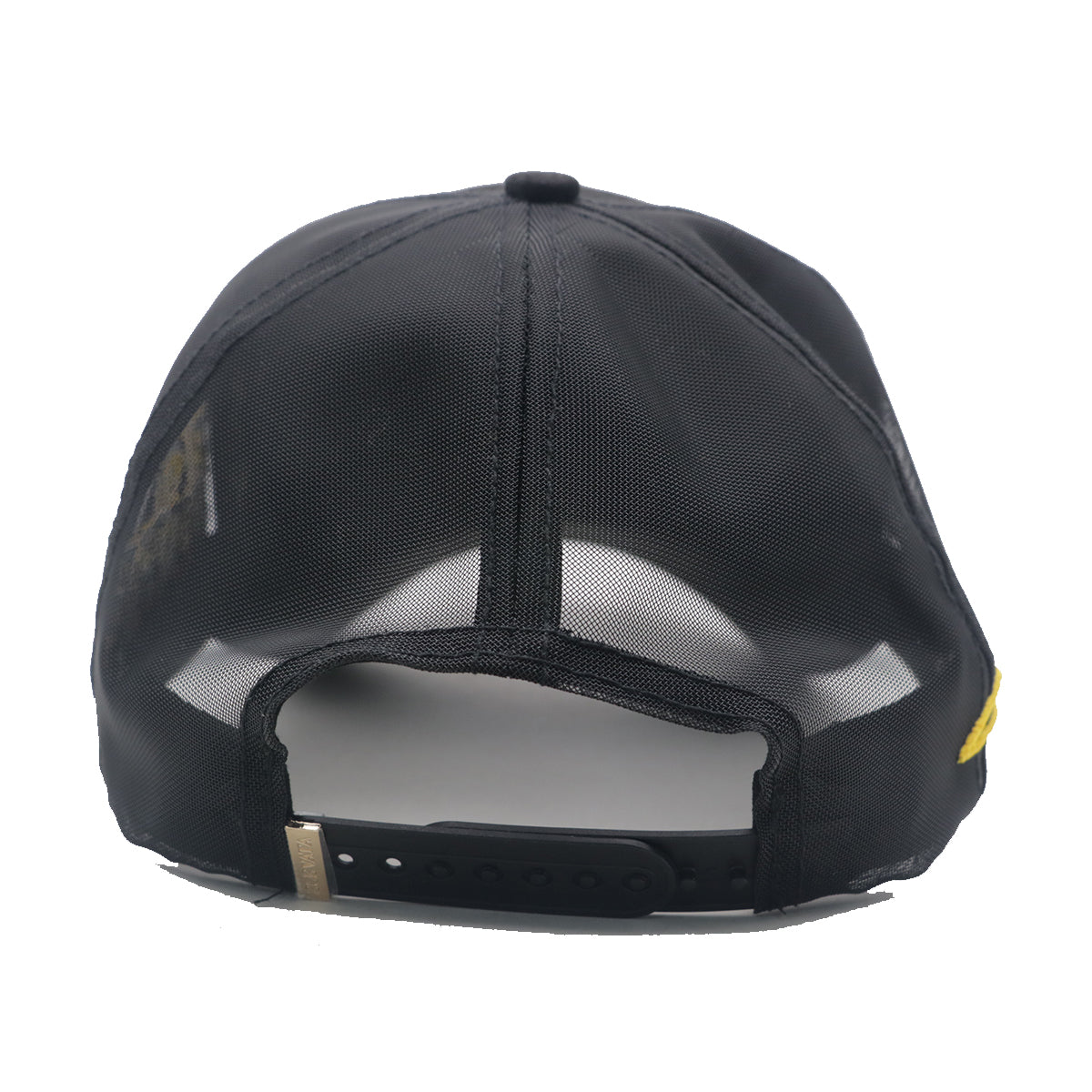 Premium Milano Unisex Happy Face Trucker Hat 2620 Black/Gold