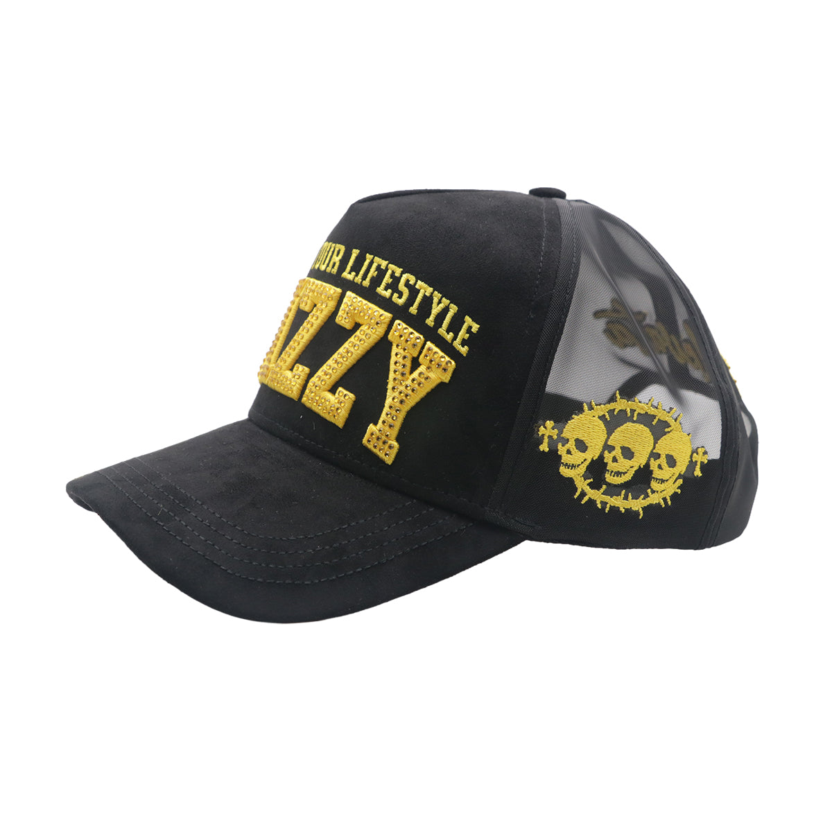 Premium Milano Unisex Slizzy Trucker Hat 2625 Black/Gold