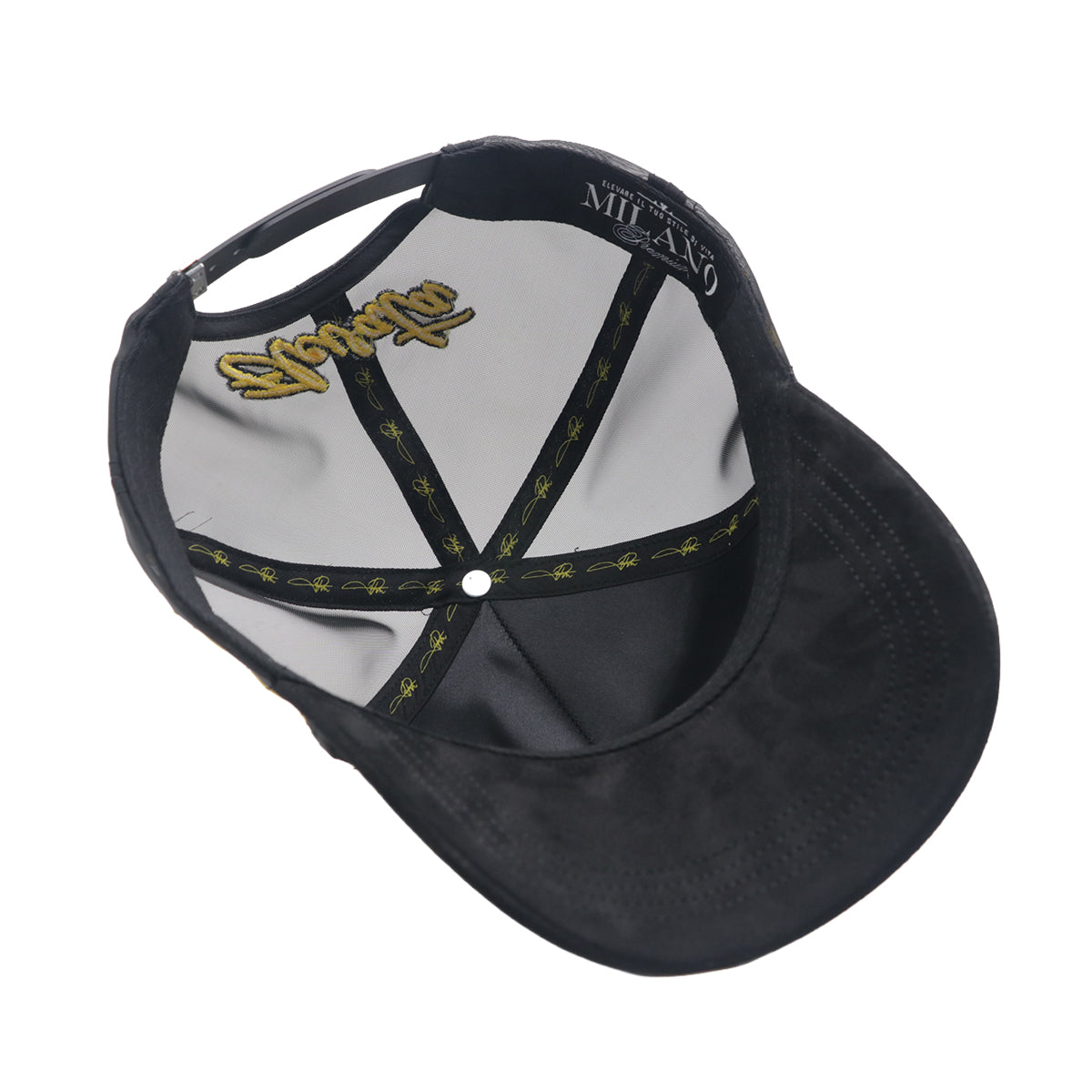 Premium Milano Unisex Slizzy Trucker Hat 2625 Black/Gold
