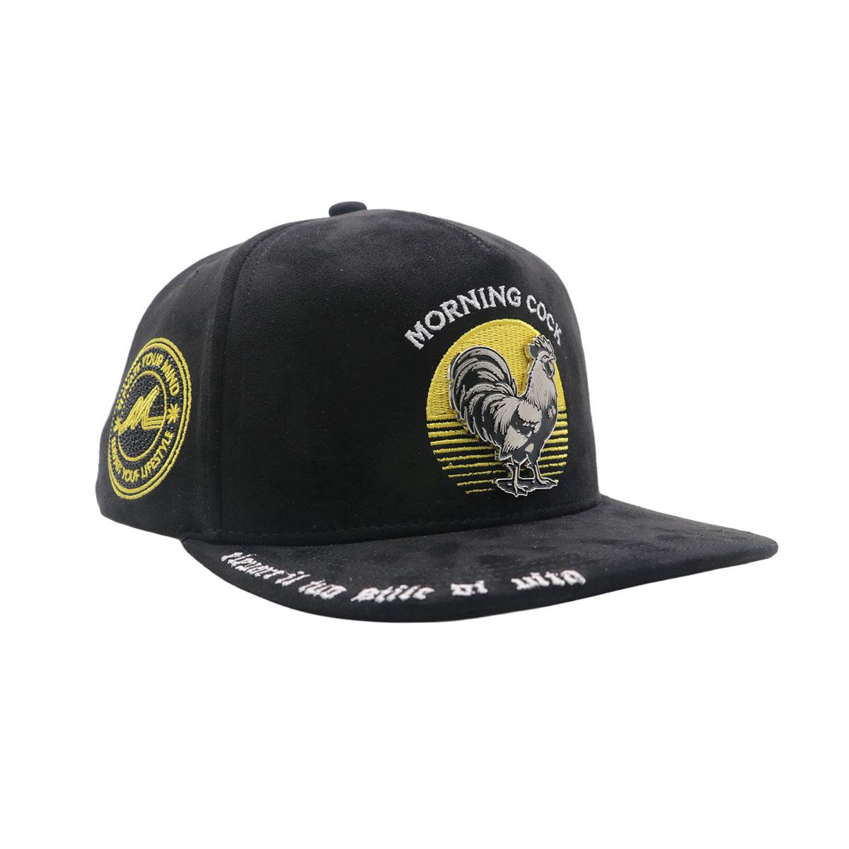 Premium Milano Unisex Morning Cock Snapback Hat 2626 Black/Metallic