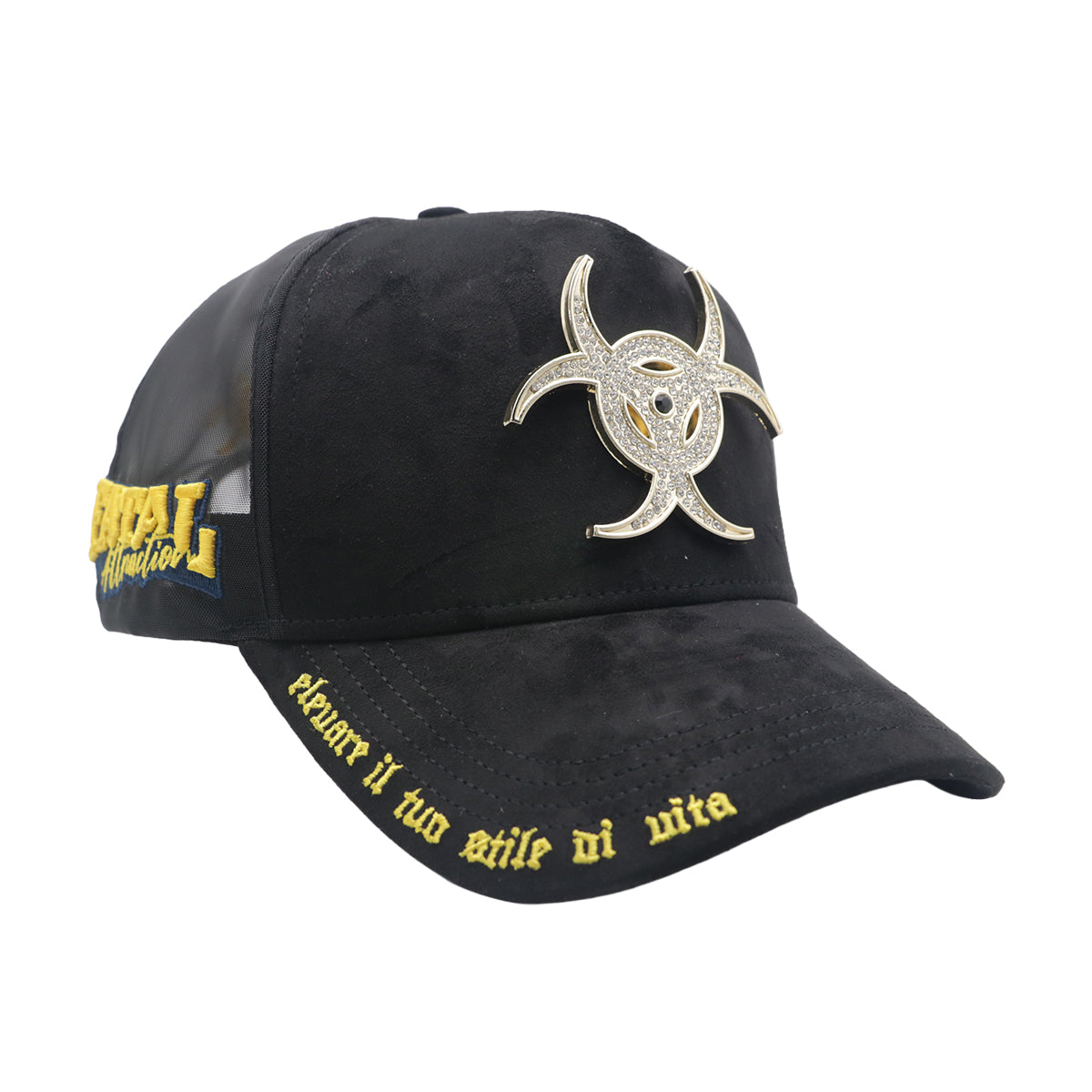 Premium Milano Unisex Toxic Trucker Hat 2627 Black/Gold Metal