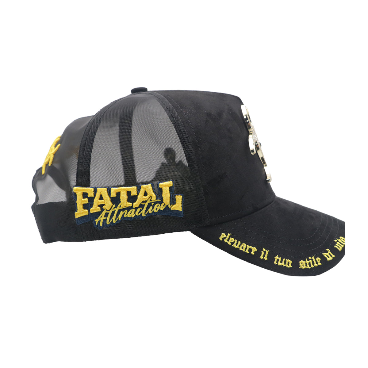 Premium Milano Unisex Toxic Trucker Hat 2627 Black/Gold Metal