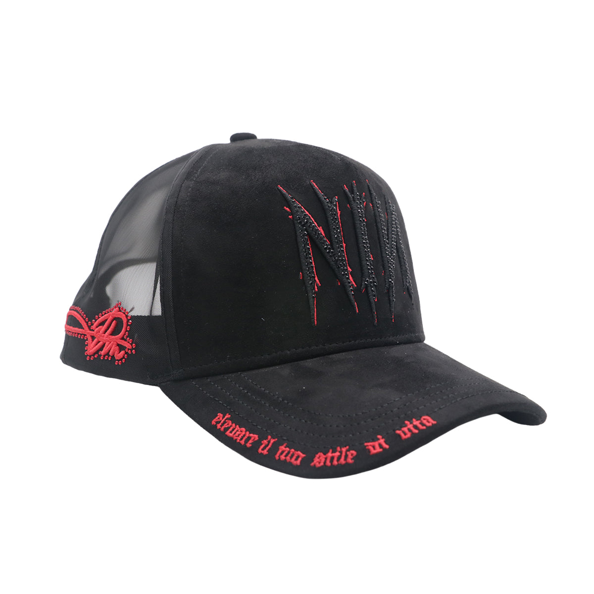 Premium Milano Unisex NIN Trucker Hat 2629 Black/Red
