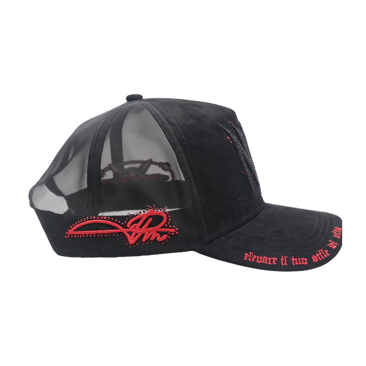 Premium Milano Unisex NIN Trucker Hat 2629 Black/Red