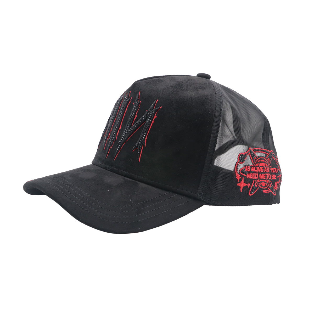 Premium Milano Unisex NIN Trucker Hat 2629 Black/Red