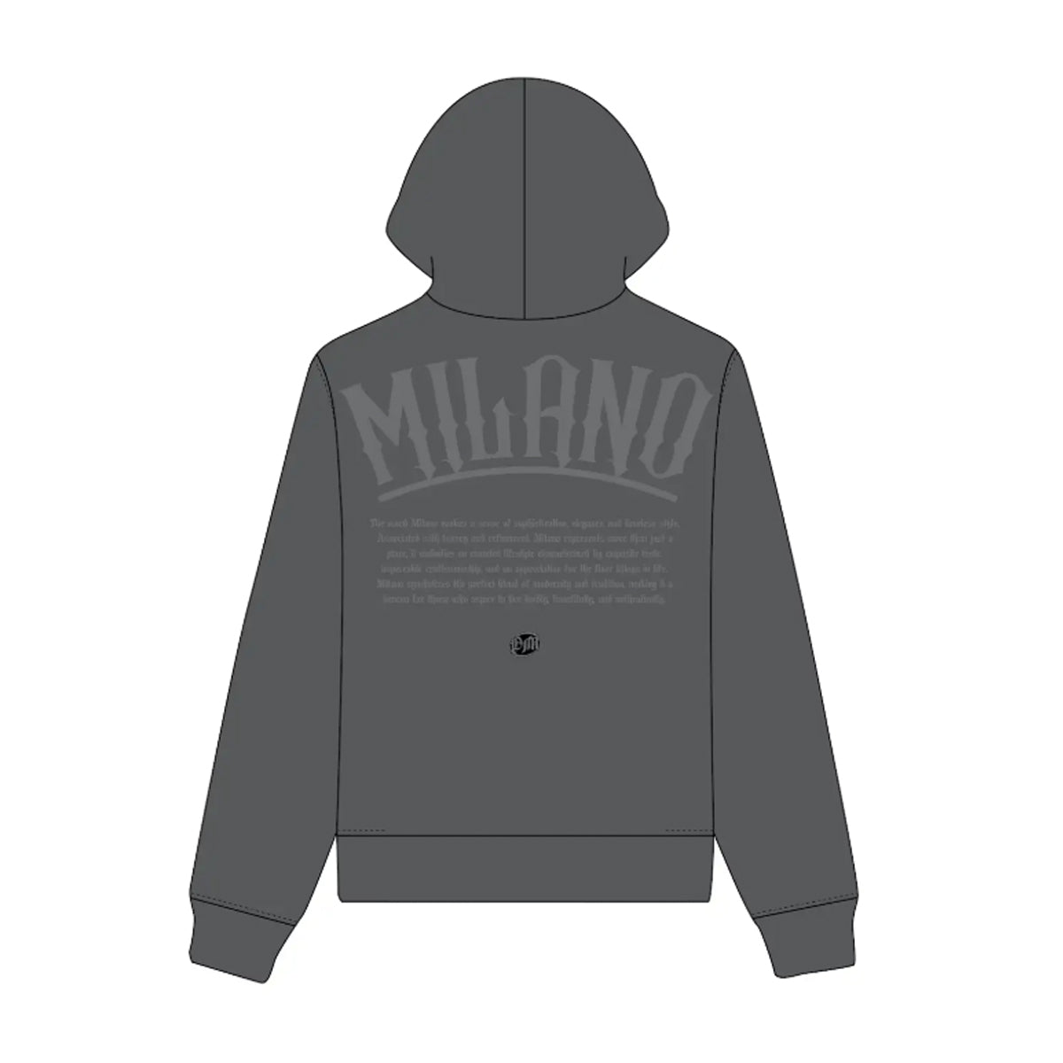 Premium Milano Mens Zip Tech Hoodie BC3Z-034-CHLK Charcoal