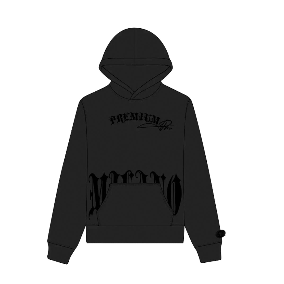 Premium Milano Mens Black Cat Club Hoodie BC5H-100-BK Black
