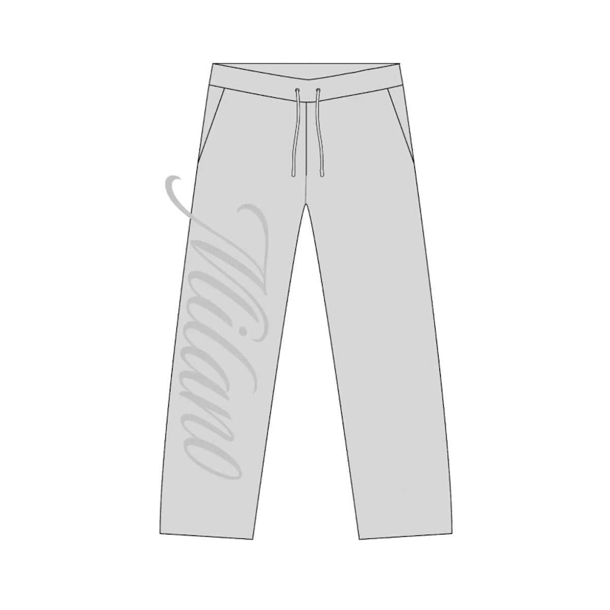 Premium Milano Mens Script Tonal Sweatpants BP14-005-GY Gray