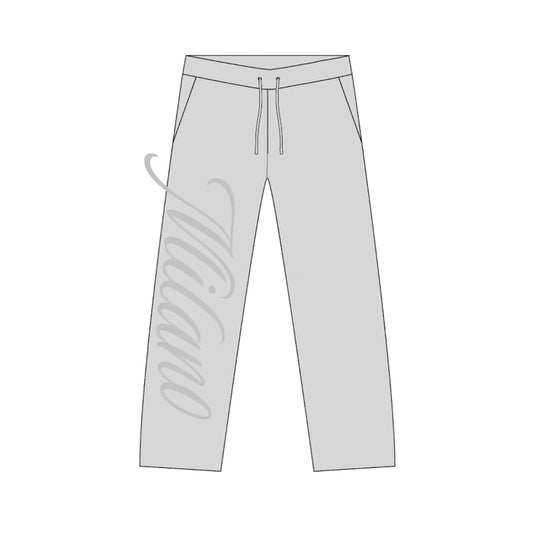 Premium Milano Mens Script Tonal Sweatpants BP14-005-GY Gray