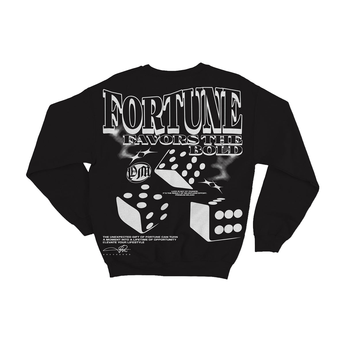Premium Milano Mens Fortune Crew Neck Sweatshirt CSW1125-04 Black