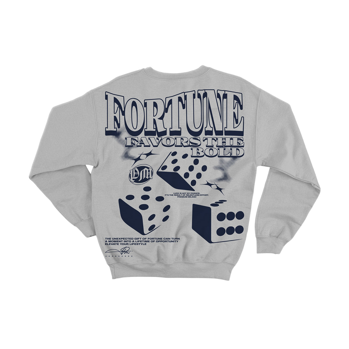 Premium Milano Mens Fortune Crew Neck Sweatshirt CSW1125-04 Grey