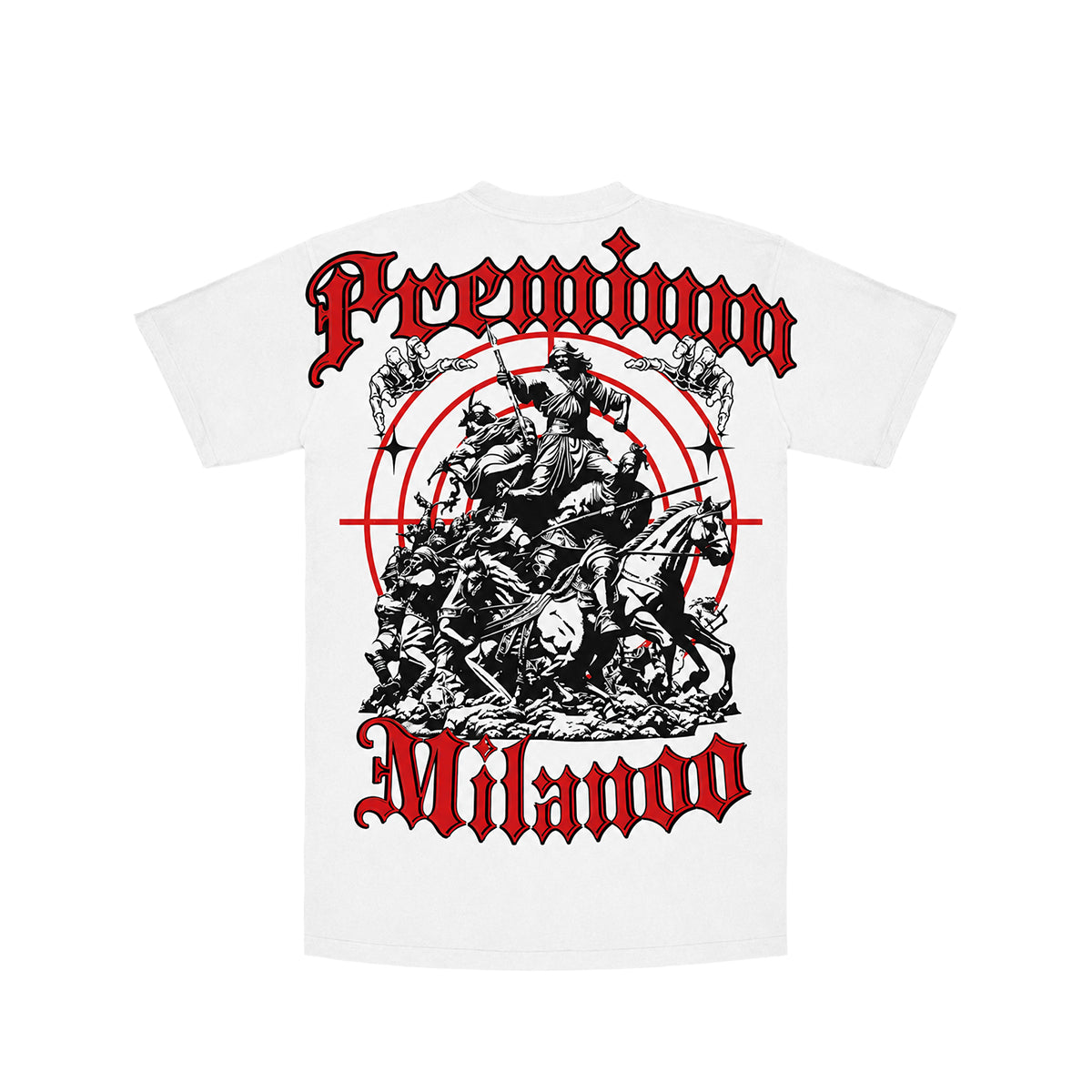 Premium Milano Mens Target On Sight Crew Neck T-Shirt CT261-104 White