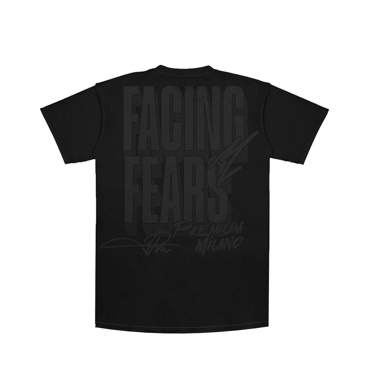 Premium Milano Mens Facing Fears Crew Neck T-Shirt CT261-108 Black