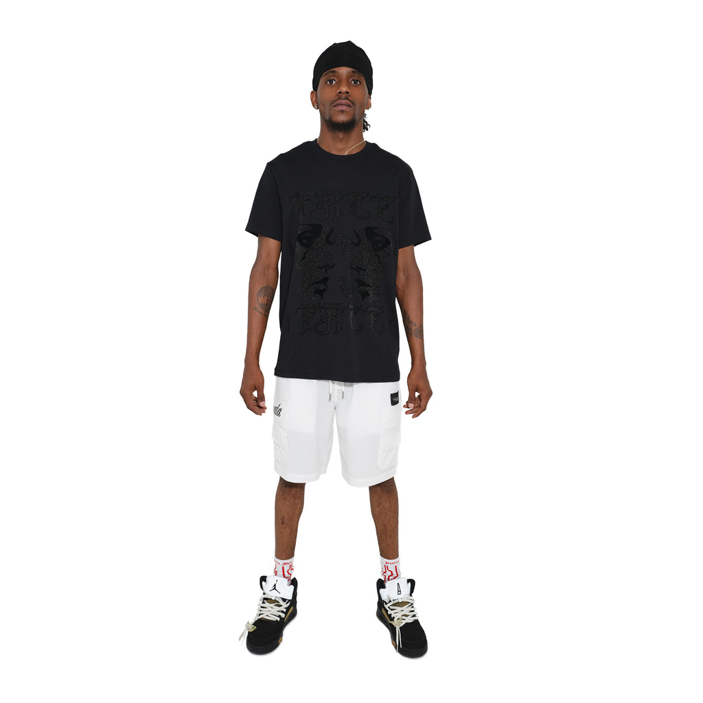 Premium Milano Mens Facing Fears Crew Neck T-Shirt CT261-108 Black