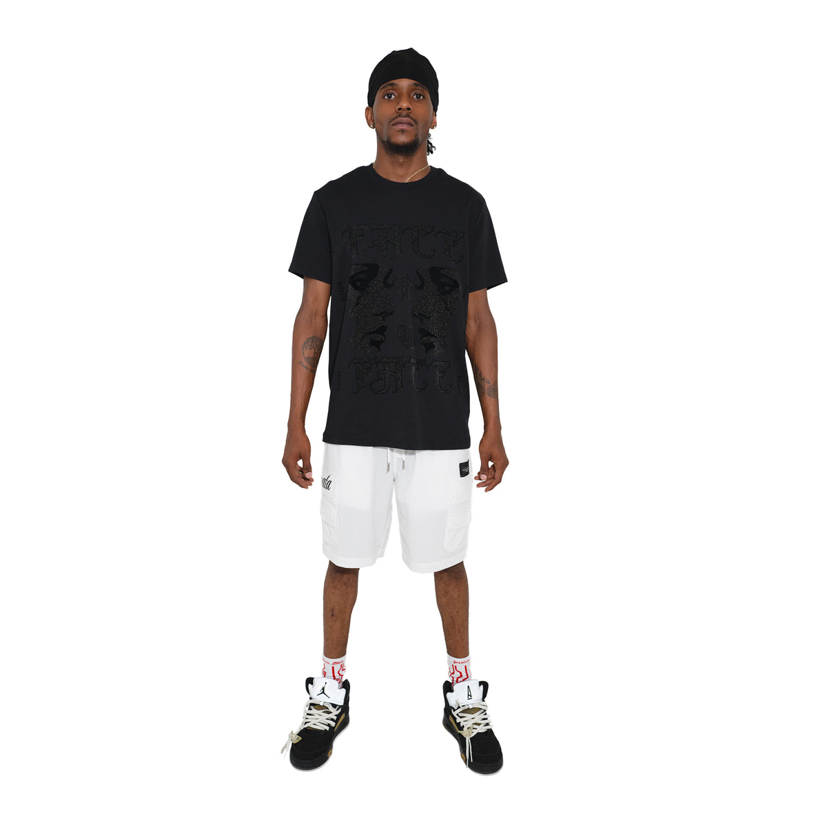 Premium Milano Mens Facing Fears Crew Neck T-Shirt CT261-108 Black
