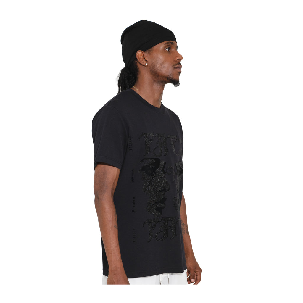 Premium Milano Mens Facing Fears Crew Neck T-Shirt CT261-108 Black