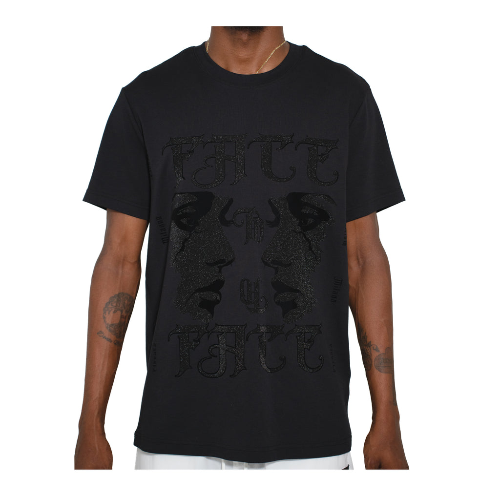 Premium Milano Mens Facing Fears Crew Neck T-Shirt CT261-108 Black