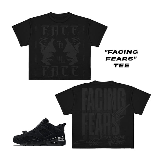 Premium Milano Mens Facing Fears Crew Neck T-Shirt CT261-108 Black