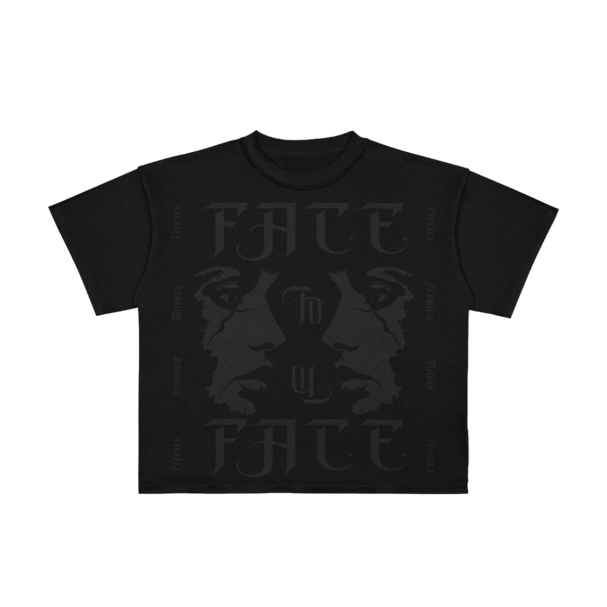 Premium Milano Mens Facing Fears Crew Neck T-Shirt CT261-108 Black