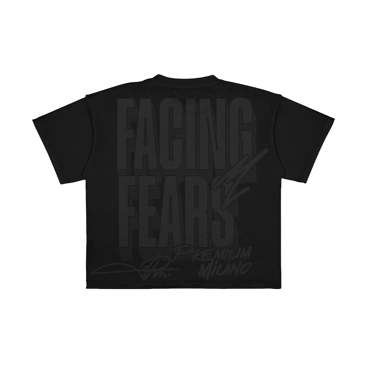 Premium Milano Mens Facing Fears Crew Neck T-Shirt CT261-108 Black