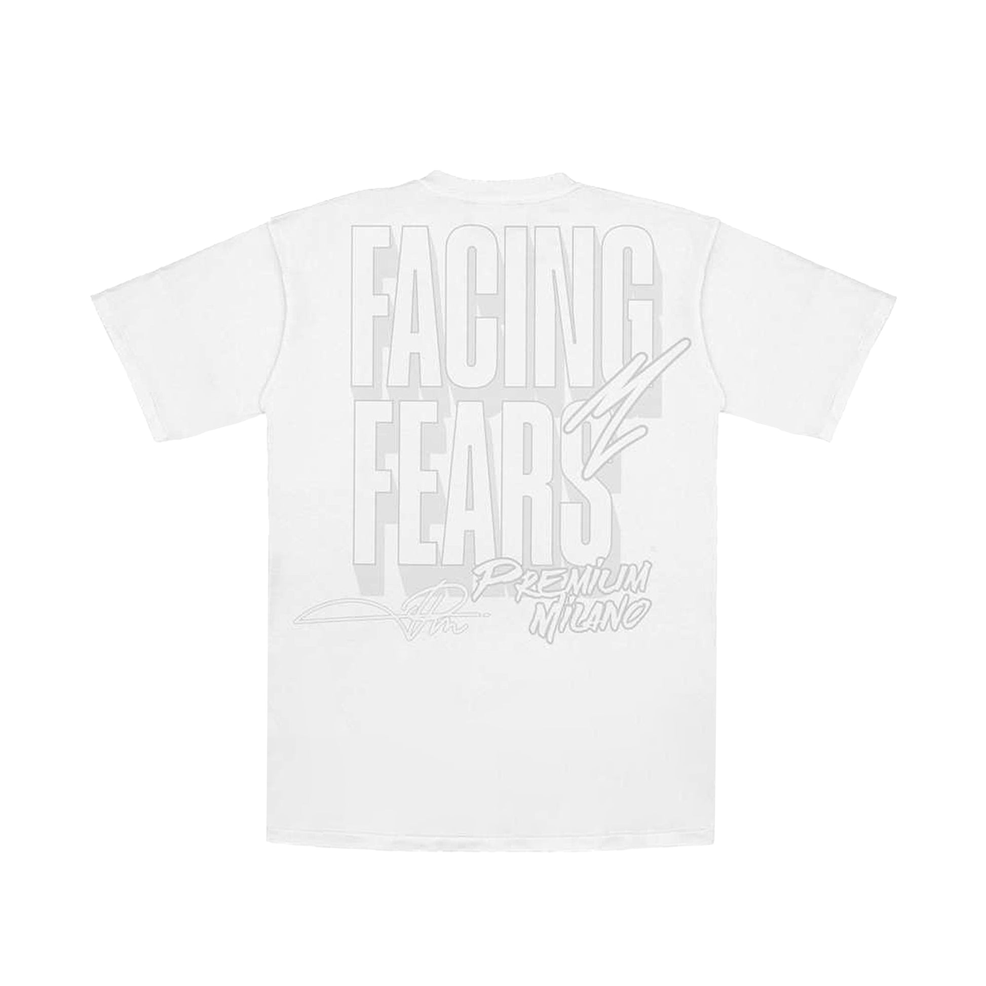 Premium Milano Mens Facing Fears Crew Neck T-Shirt CT261-108 White
