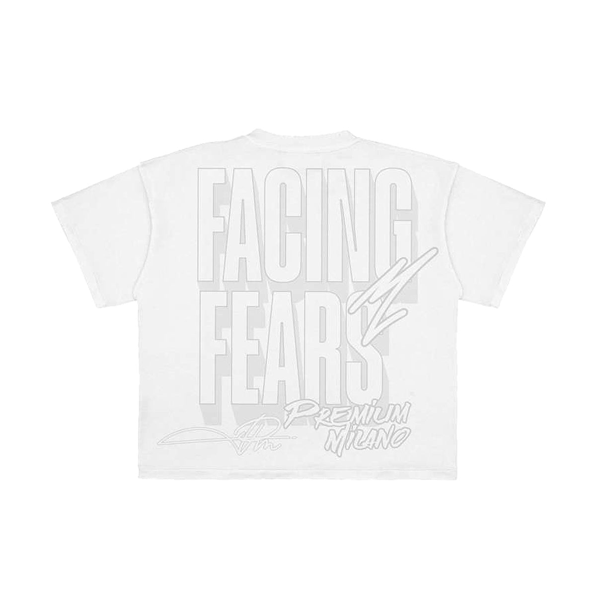 Premium Milano Mens Facing Fears Crew Neck T-Shirt CT261-108 White