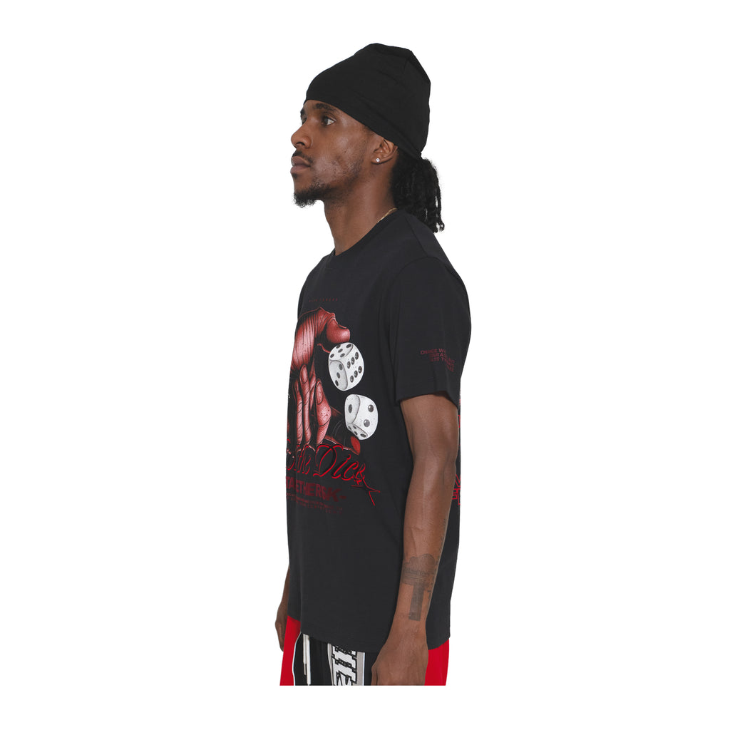Premium Milano Mens Roll The Dice Crew Neck T-Shirt CT261-113 Black