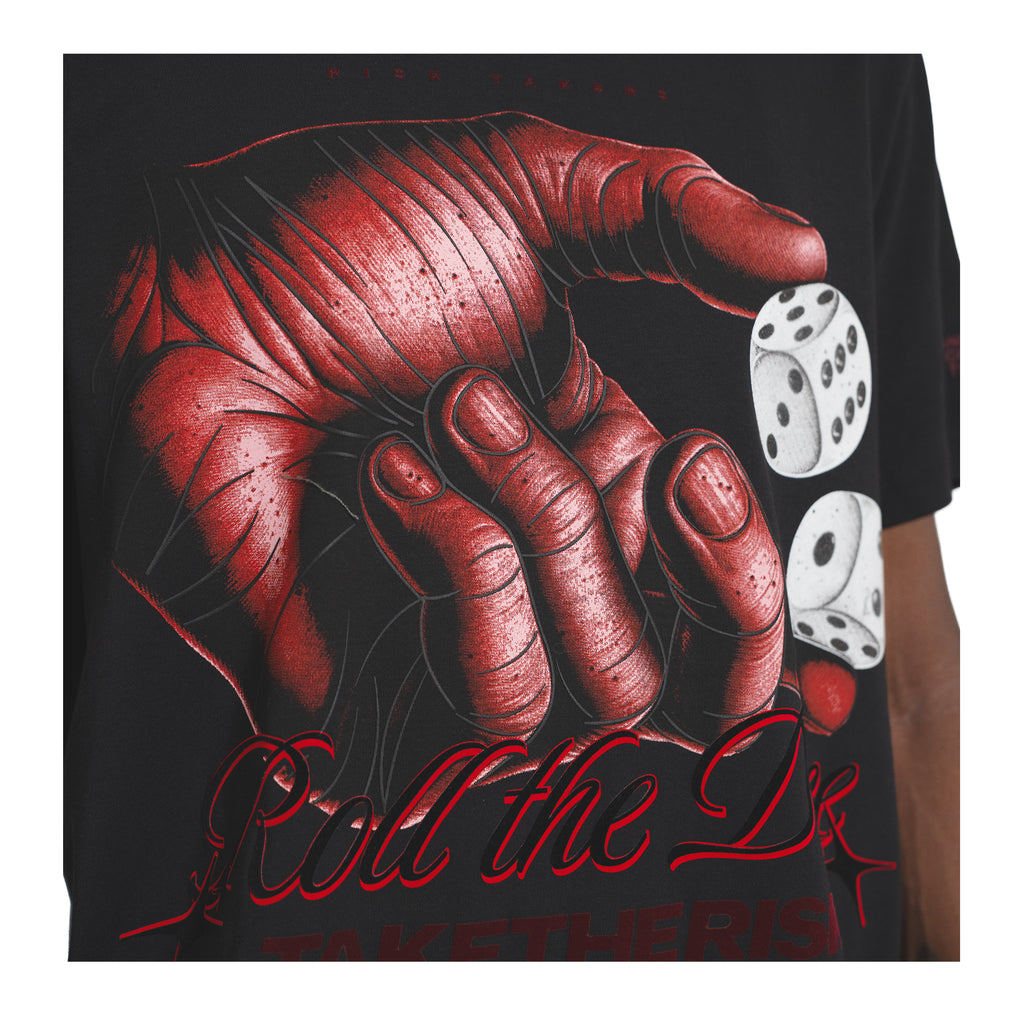 Premium Milano Mens Roll The Dice Crew Neck T-Shirt CT261-113 Black