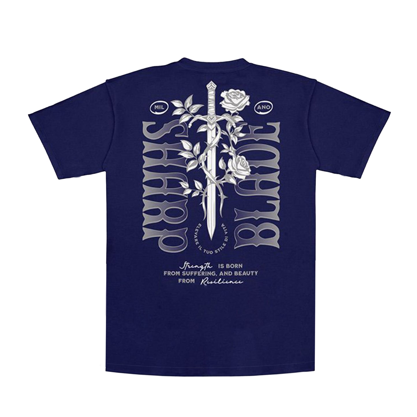 Premium Milano Mens Love Sword Crew Neck T-Shirt CT261-119 Navy