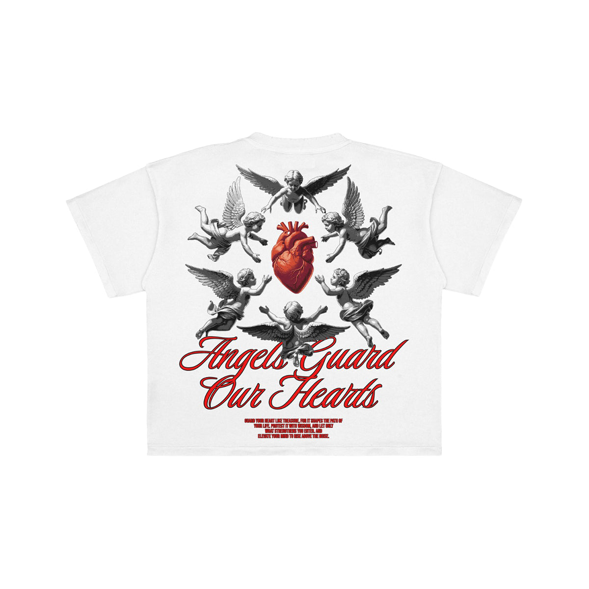Premium Milano Mens Guard Your Heart Crew Neck T-Shirt CT261-121 White
