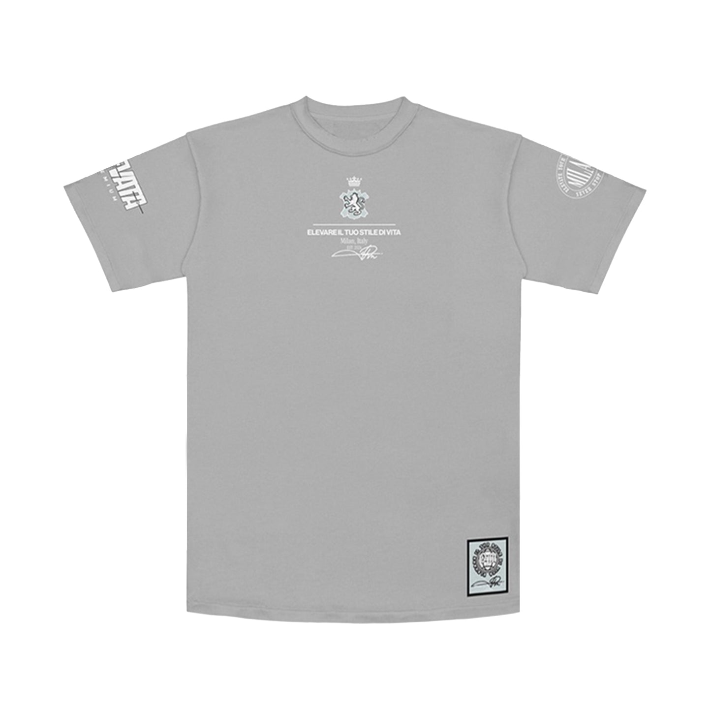Premium Milano Mens Royal Bloodline Crew Neck T-Shirt CT262-101 Gray