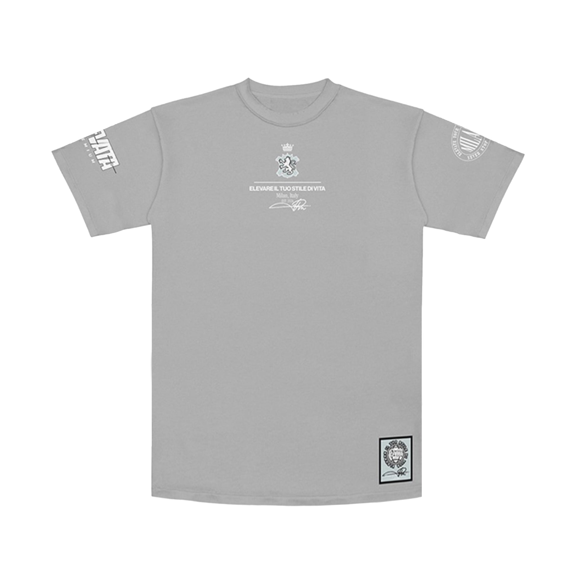Premium Milano Mens Royal Bloodline Crew Neck T-Shirt CT262-101 Gray