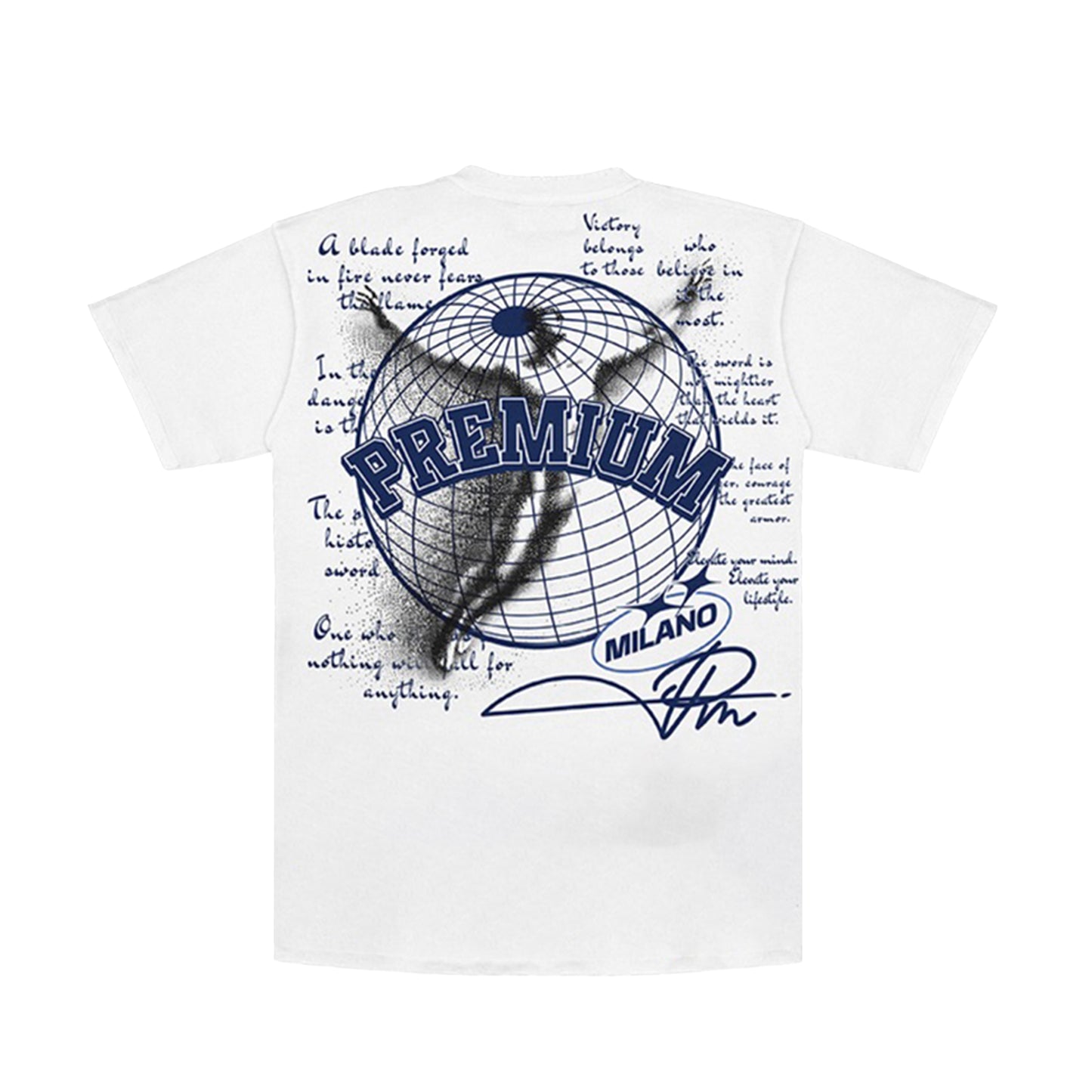 Premium Milano Mens Elevate Your Mind Crew Neck T-Shirt CT262-103 White