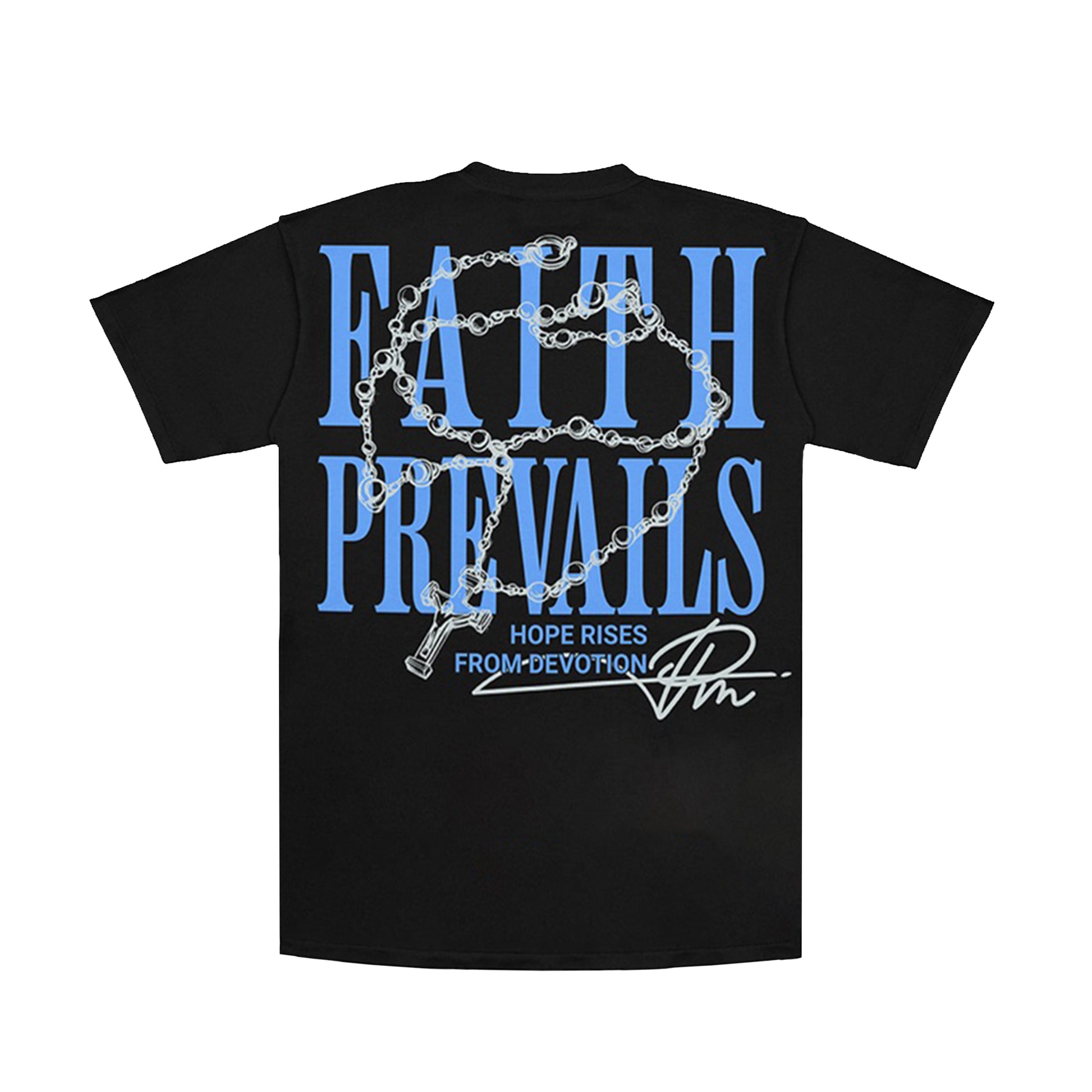 Premium Milano Mens Faith Prevails Crew Neck T-Shirt CT262-106 Black