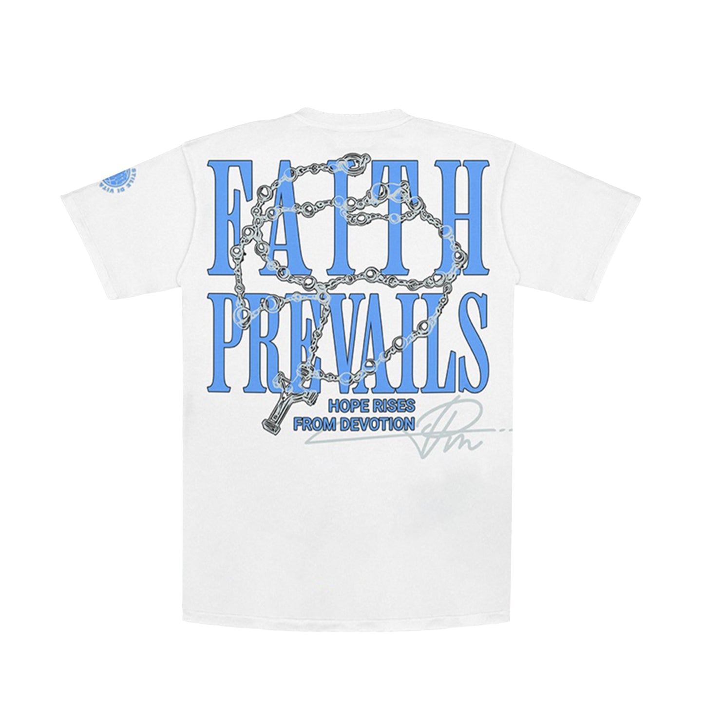 Premium Milano Mens Faith Prevails Crew Neck T-Shirt CT262-106 White