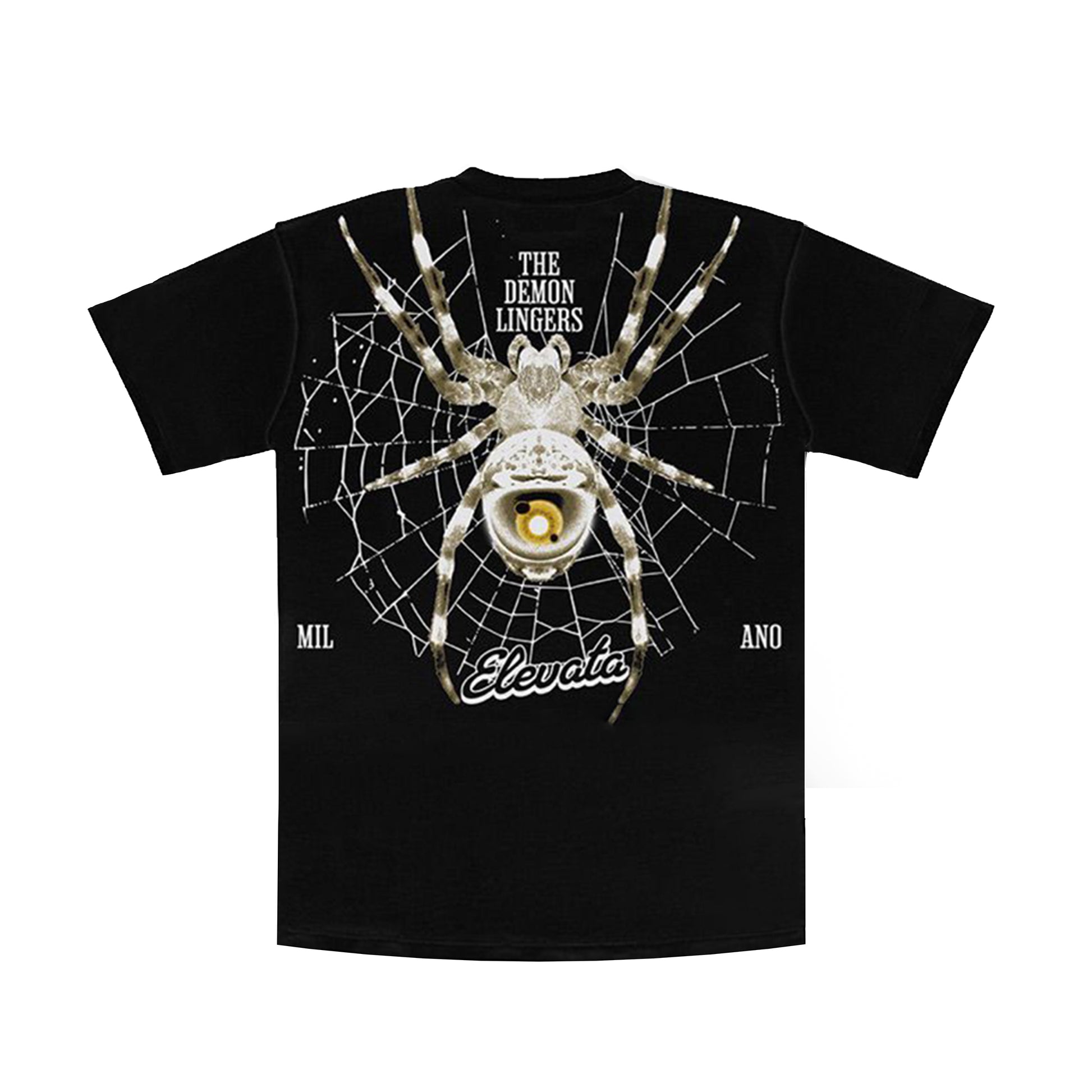 Premium Milano Mens Web Of Lies Crew Neck T-Shirt CT262-128 Black