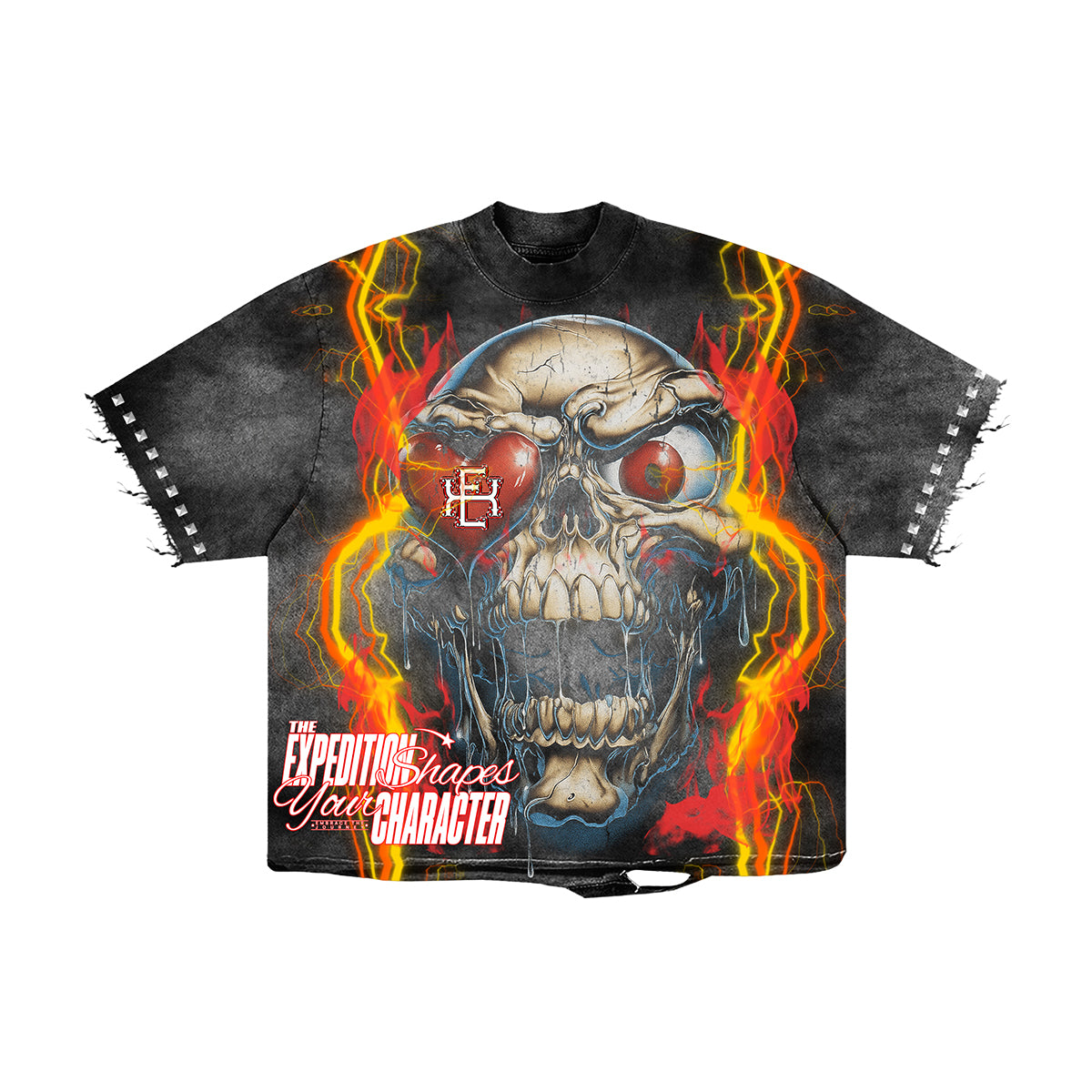 Expedition Mens Shape Your Character Oversized Crew Neck T-Shirt EXCTS26201 Black/Red