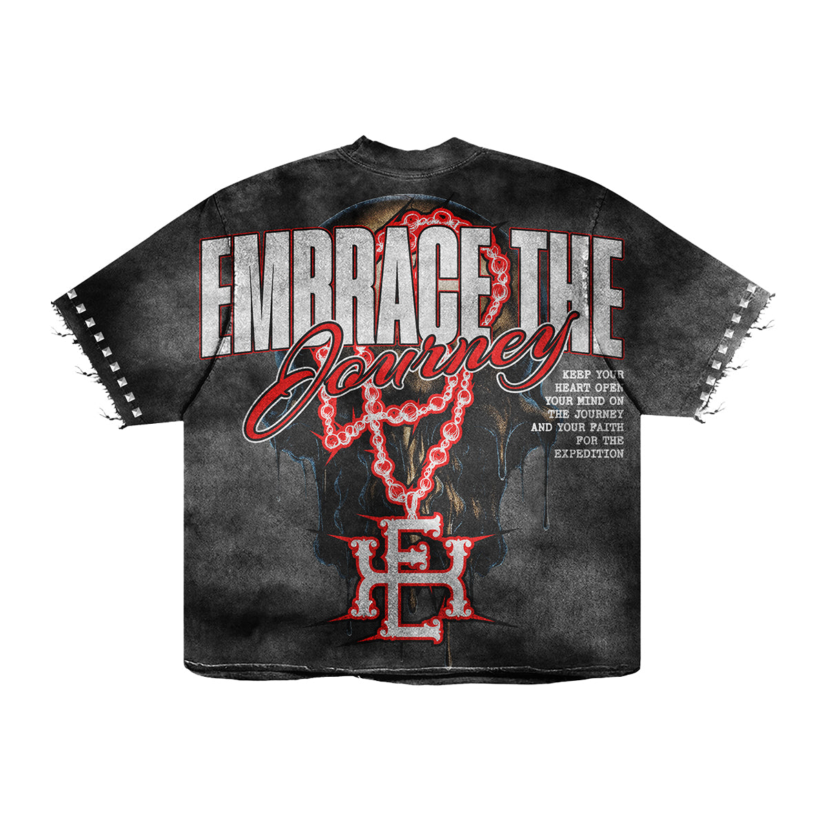 Expedition Mens Shape Your Character Oversized Crew Neck T-Shirt EXCTS26201 Black/Red