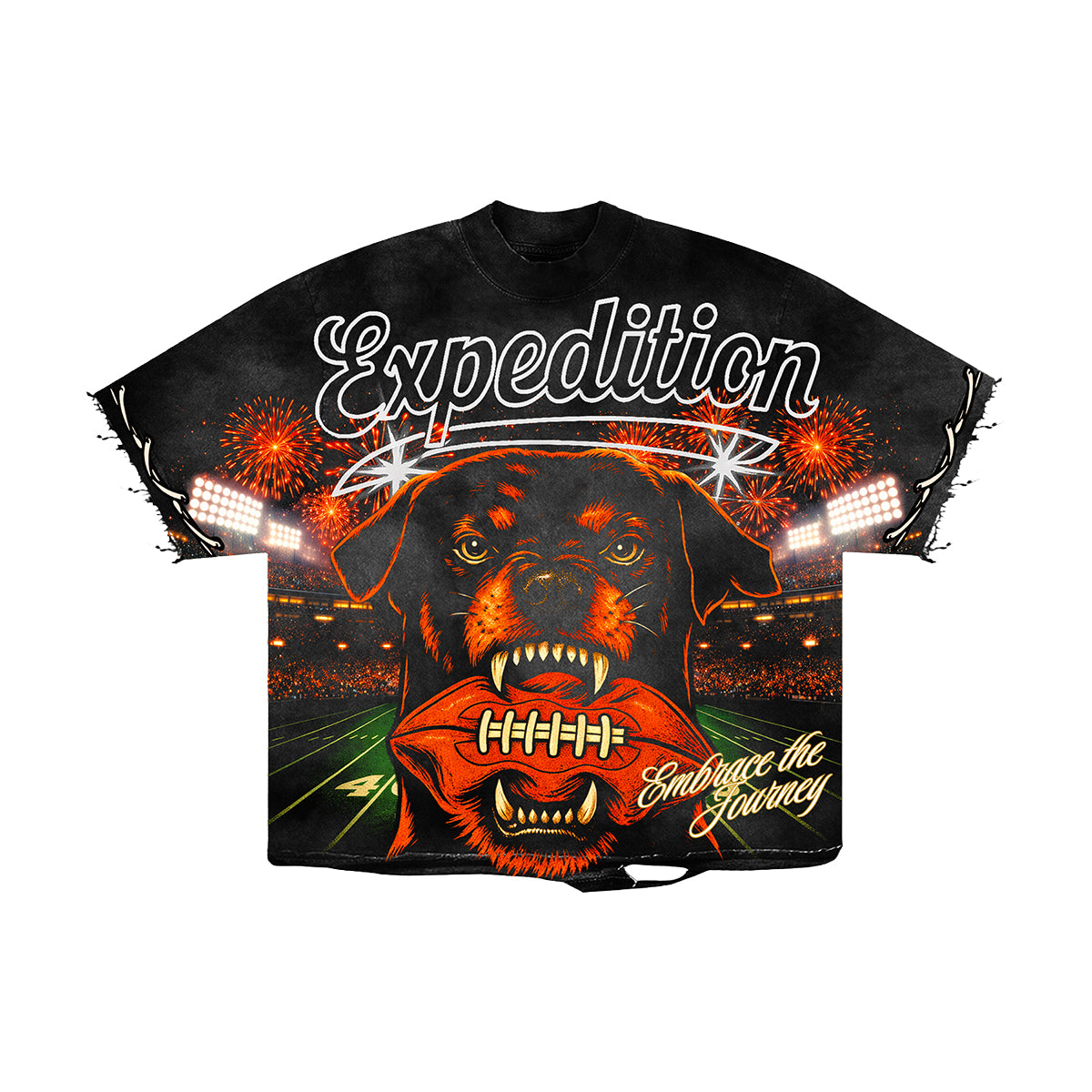 Expedition Mens Championship Mentality Oversized Crew Neck T-Shirt EXCTS26202 Black