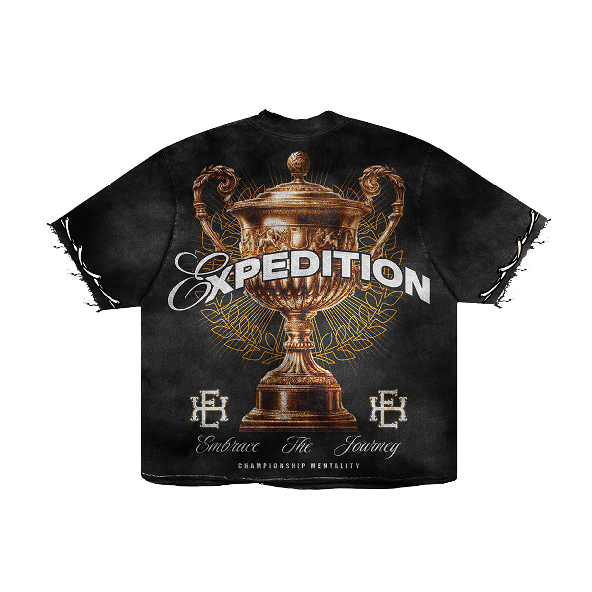 Expedition Mens Championship Mentality Oversized Crew Neck T-Shirt EXCTS26202 Black