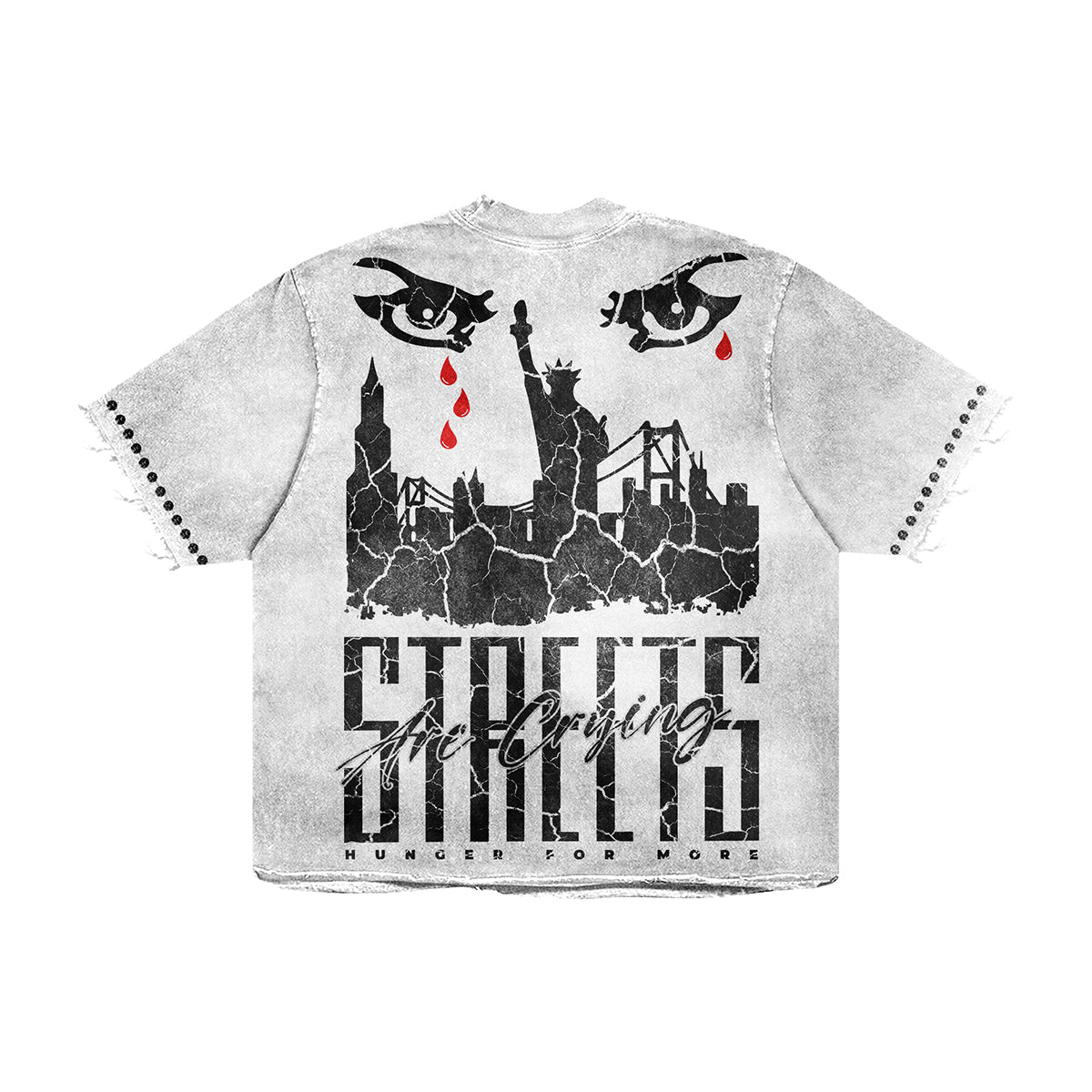 Expedition Mens Streets Are Crying Oversized Crew Neck T-Shirt EXCTS26203 Gray
