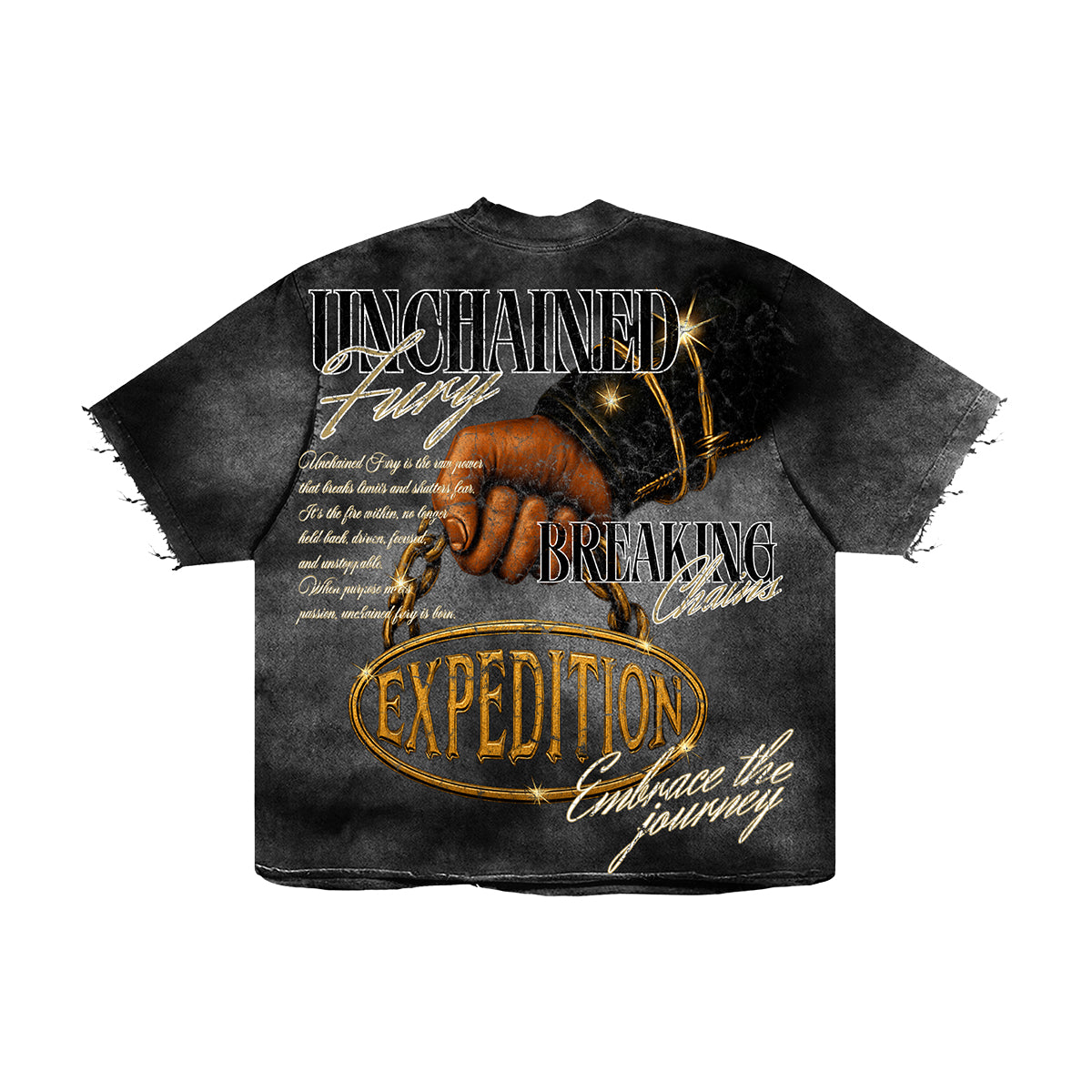 Expedition Mens Unchained Fury Oversized Crew Neck T-Shirt EXCTS26205 Black