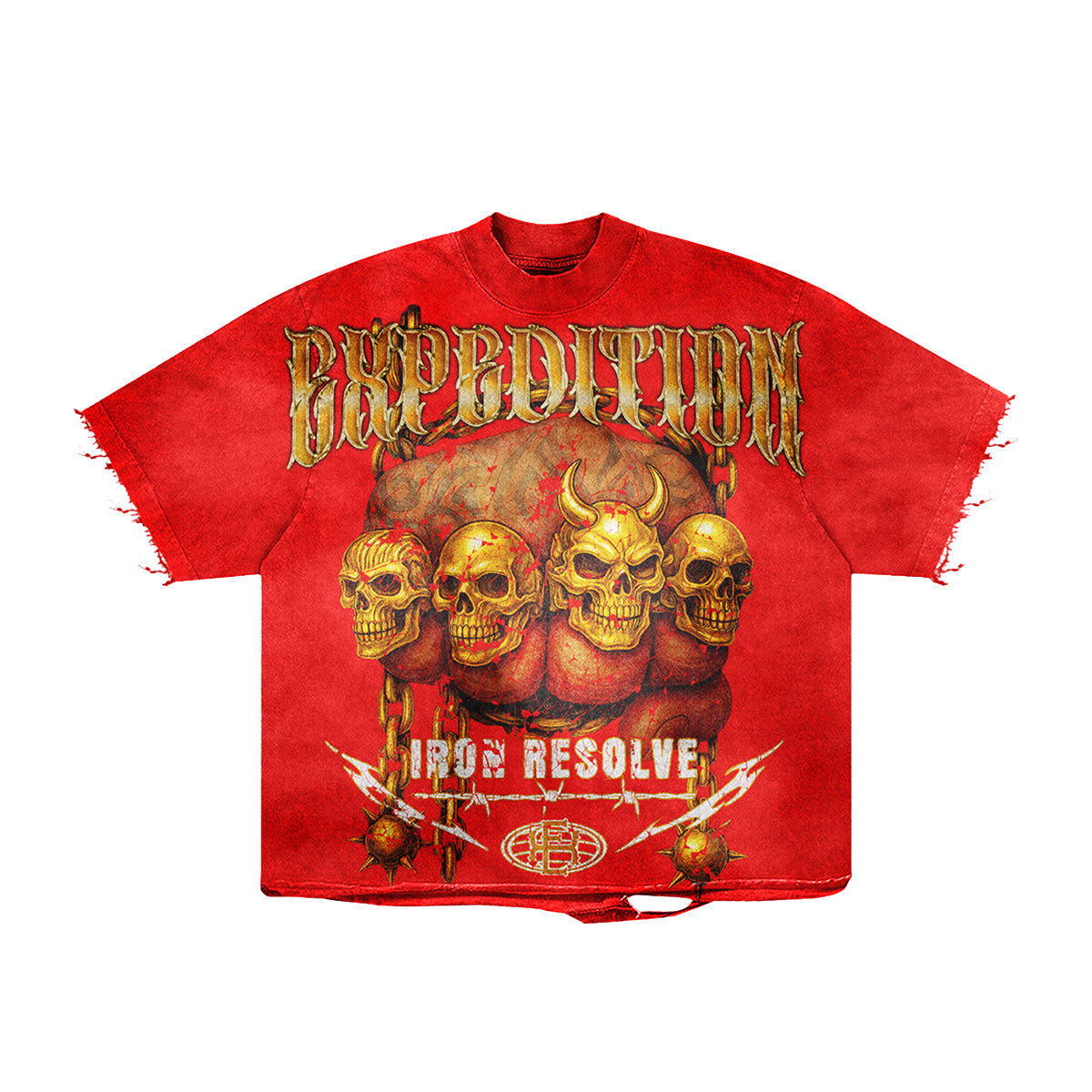 Expedition Mens Unchained Fury Oversized Crew Neck T-Shirt EXCTS26205 Red