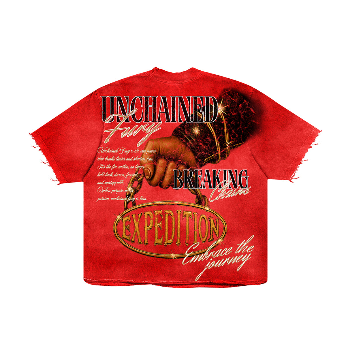Expedition Mens Unchained Fury Oversized Crew Neck T-Shirt EXCTS26205 Red
