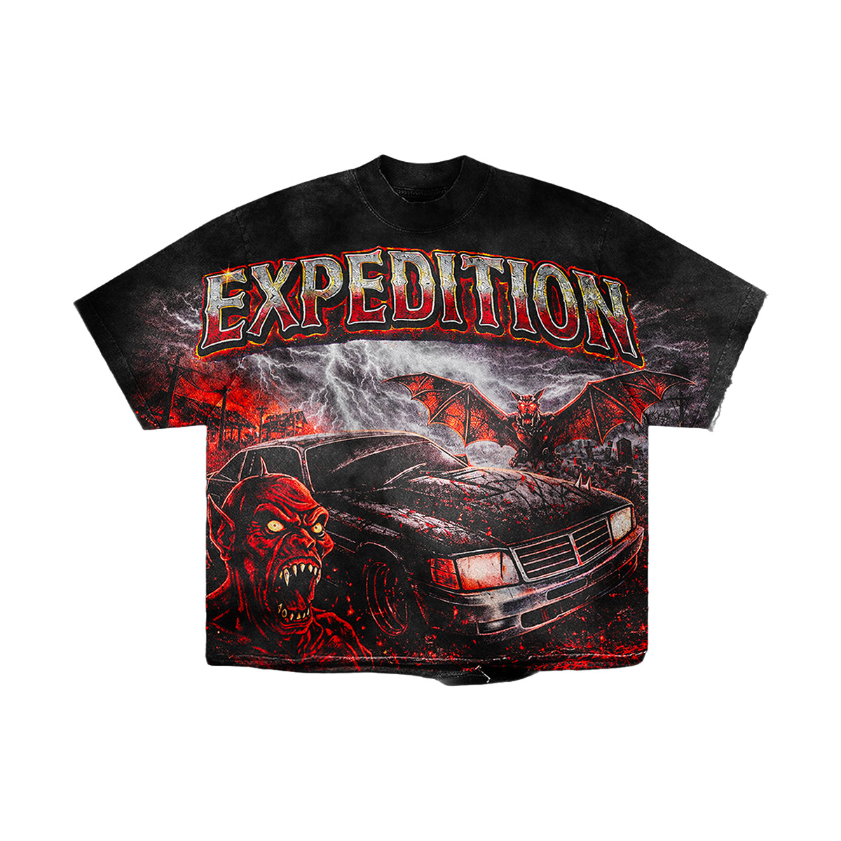 Expedition Mens Embrace The Journey Oversized Crew Neck T-Shirt EXCTS26209 Black
