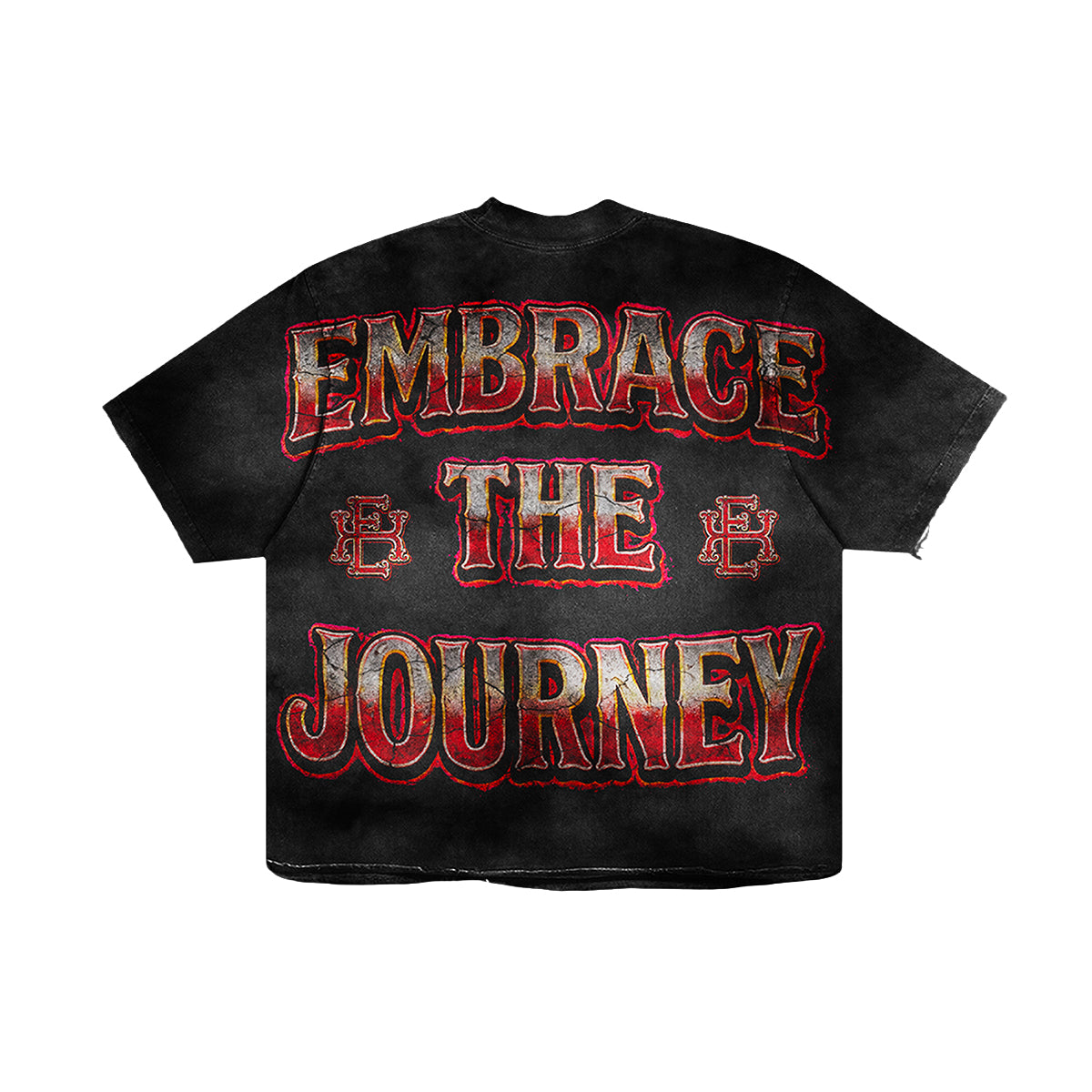 Expedition Mens Embrace The Journey Oversized Crew Neck T-Shirt EXCTS26209 Black