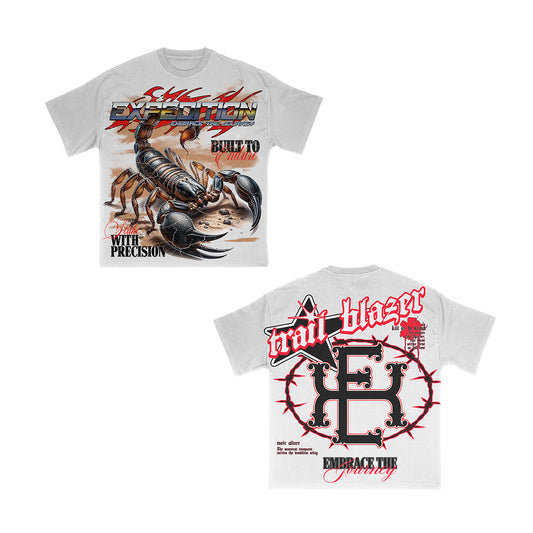 Expedition Mens Trail Blazer Scorpion Oversized Crew Neck T-Shirt EXCTS26211 White