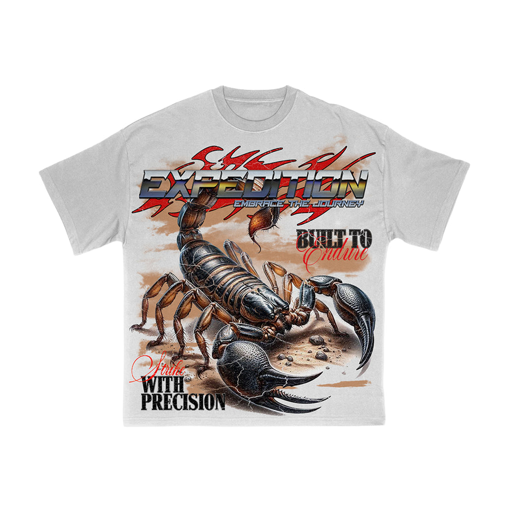 Expedition Mens Trail Blazer Scorpion Oversized Crew Neck T-Shirt EXCTS26211 White